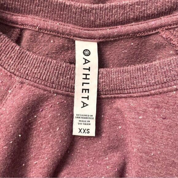 Athleta Purple Confetti Crewneck Rounded Hem Sweatshirt - Picture 6 of 10